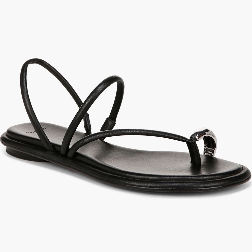 Vince Elegant Black Sandals with Silver Accents 9.5 - Picture 2 of 7